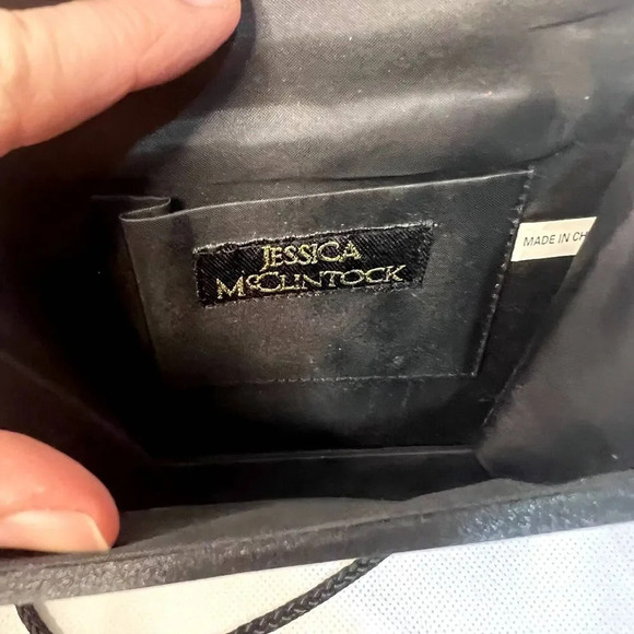 Jessica McClintock Black Sequin Small Evening‎ Bag Crossbody - Picture 4 of 5